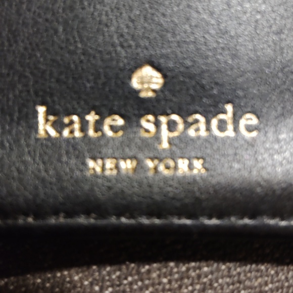 Kate Spade Purple&White Striped Wallet With Black Leather Inside - Picture 4 of 7